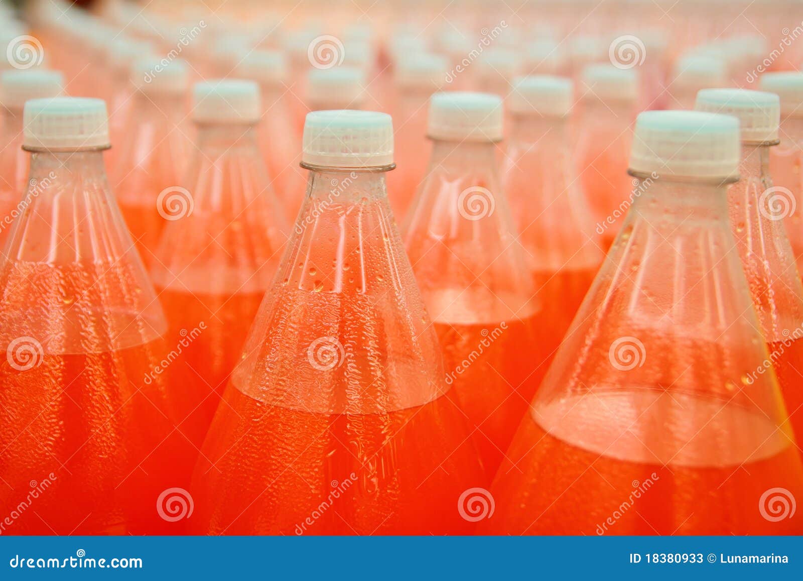 Orange Juice Beverage Plastic Bottle in Factory Stock Image Image of
