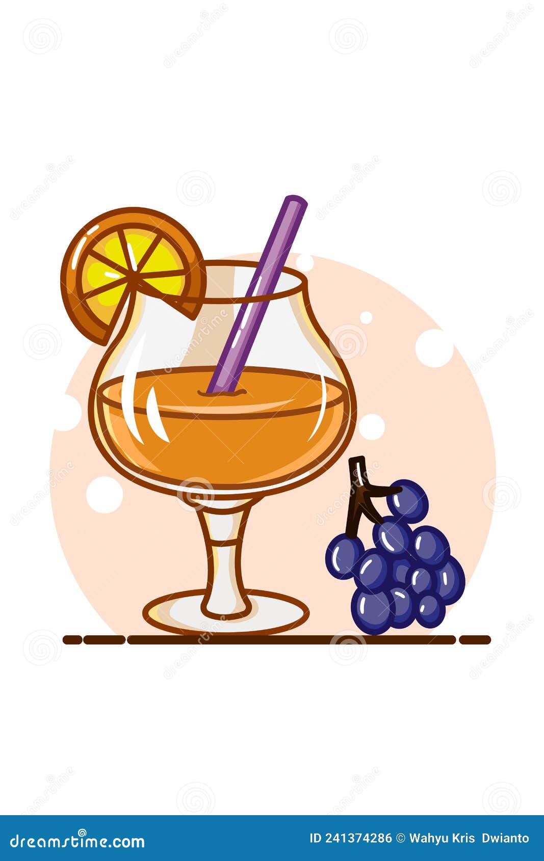 Orange Juice with Blueberries Illustration Stock Vector Illustration