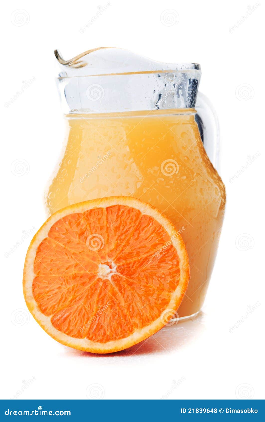 Orange and juice in carafe stock photo. Image of macro 21839648