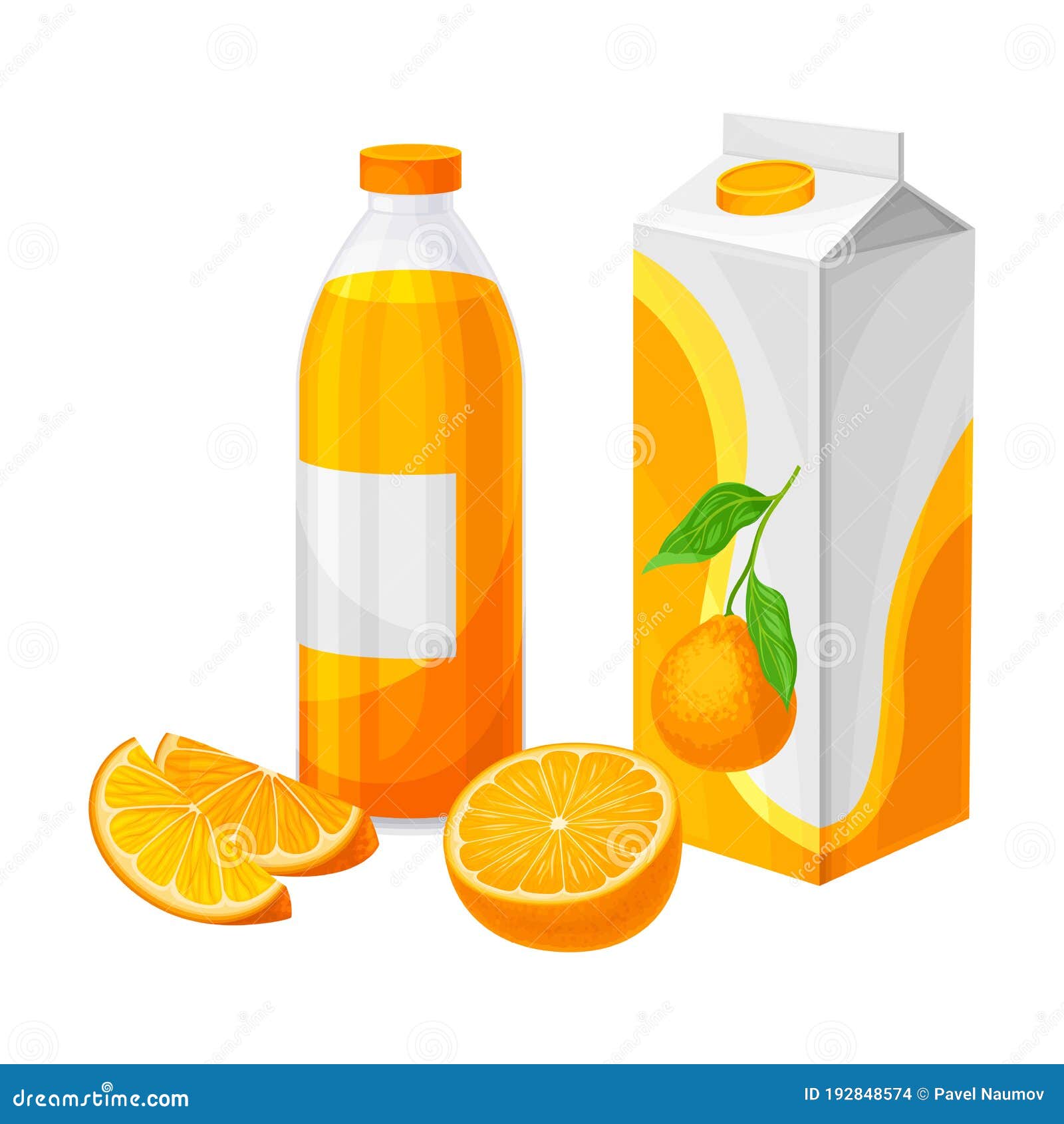 Orange Juice in Carton and Bottle As Finished Product Consumption Vector  Illustration Stock Vector - Illustration of ingredient, citrus: 192848574