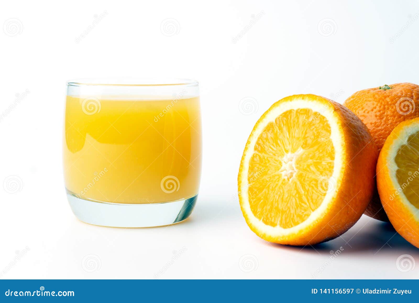 Orange Juice in a Clear Glass Cup with Oranges Stock Image Image of