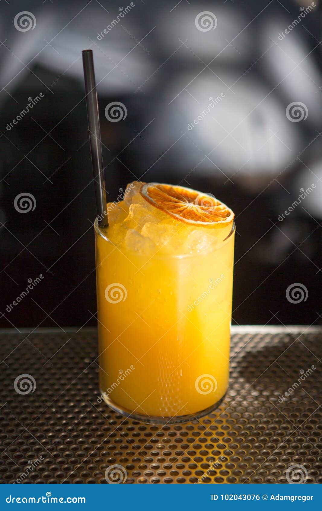Orange Juice Drink on a Bar Stock Photo Image of machen, juice 102043076