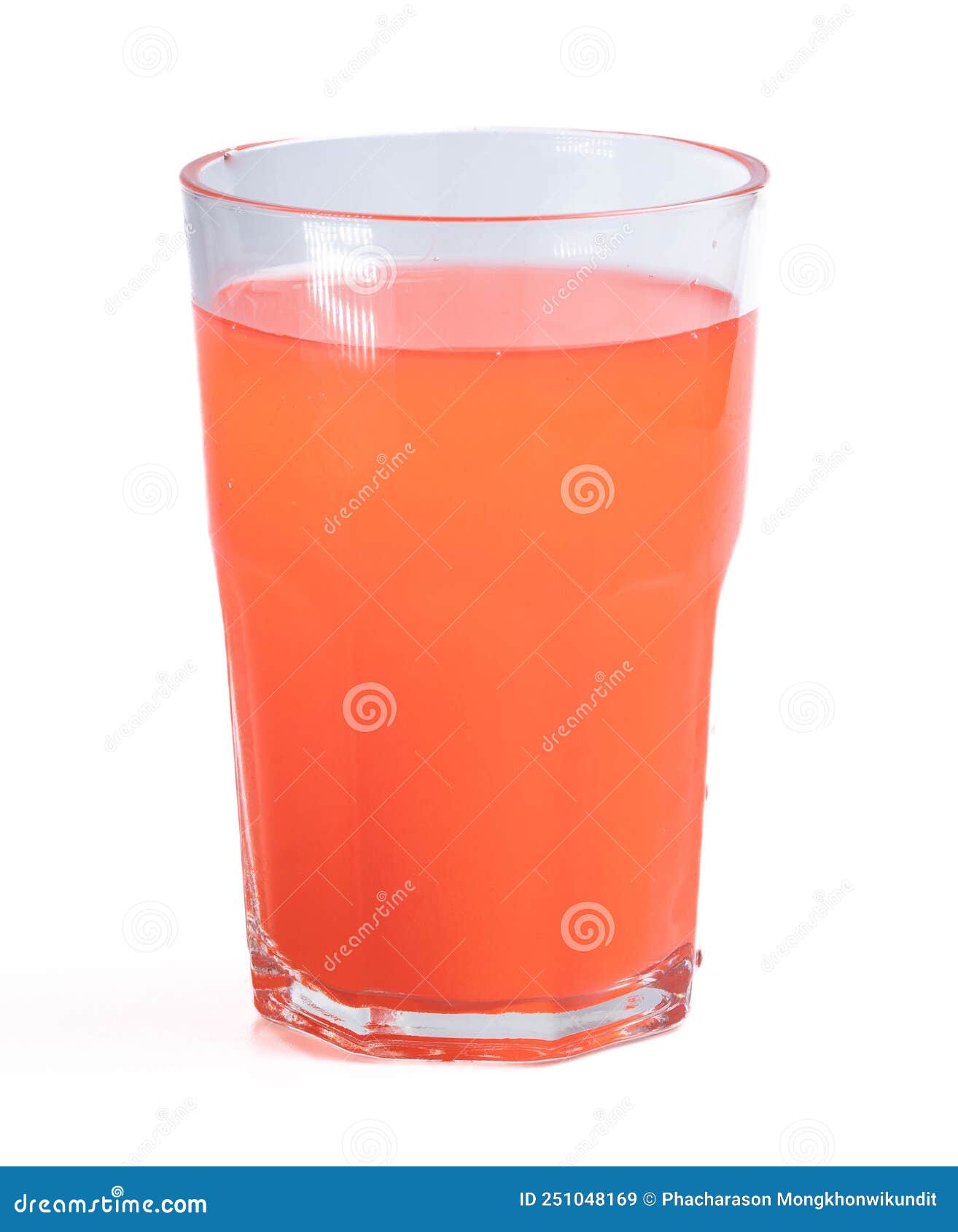 Orange Juice Drink Mixed with Mixed Fruit in a Clear Glass Stock Image