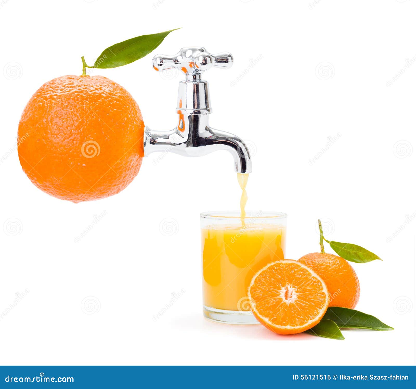Orange Juice Flowing from Big Fruit Stock Photo - Image of flow, sweet:  56121516