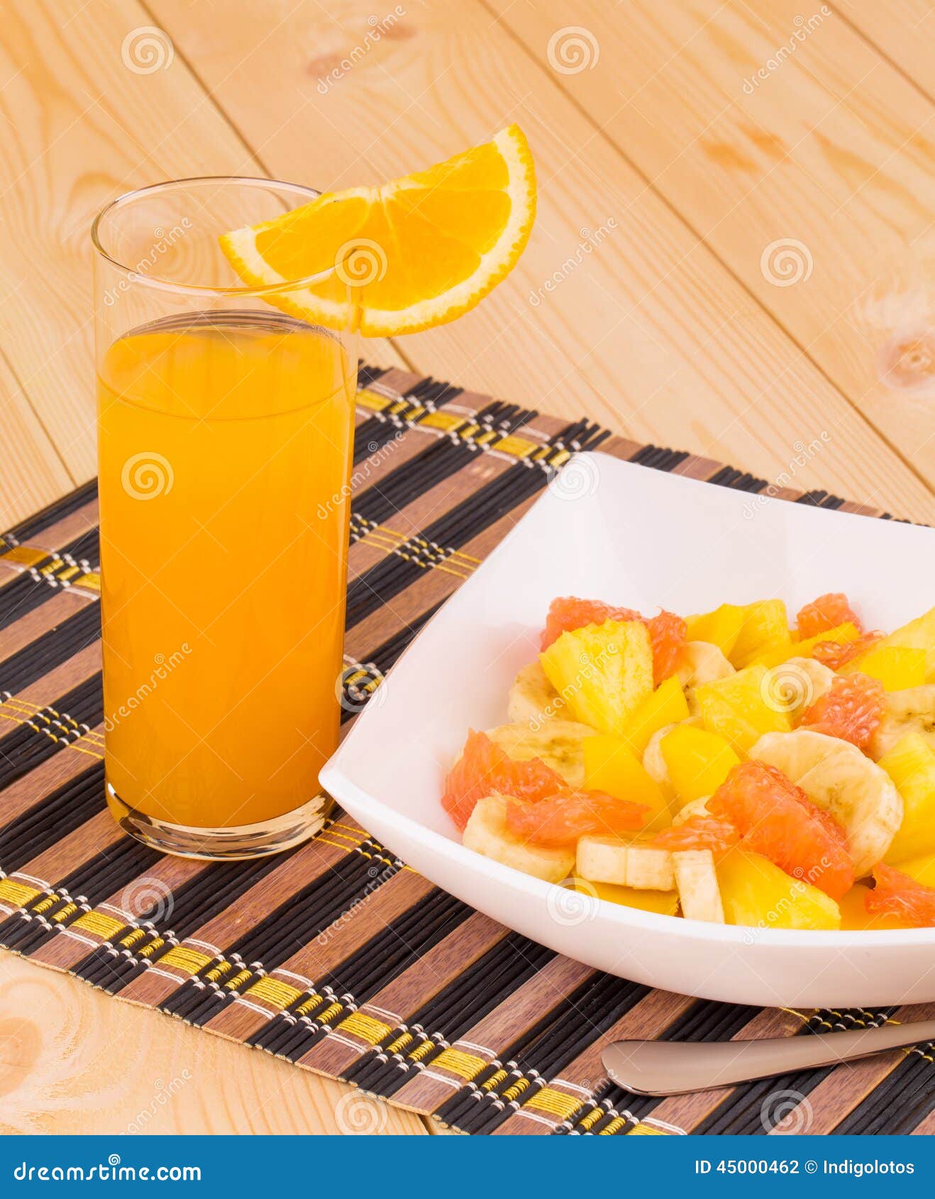 Orange Juice and Fruit Salad. Stock Photo Image of eating, tasty