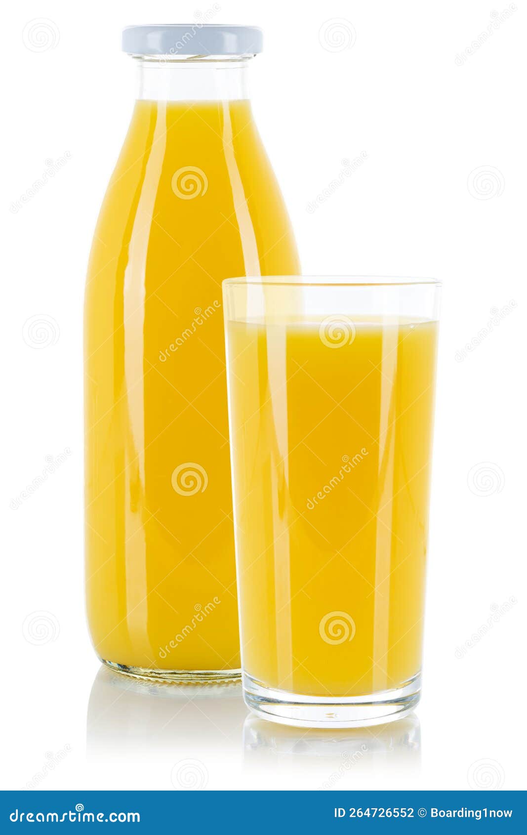 Orange Juice Glass and Bottle Isolated on White Stock Photo Image of