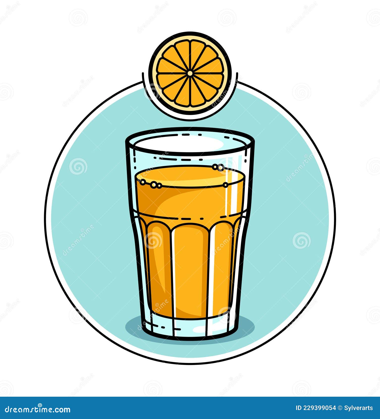 Sticker pitcher orange juice on white Royalty Free Vector