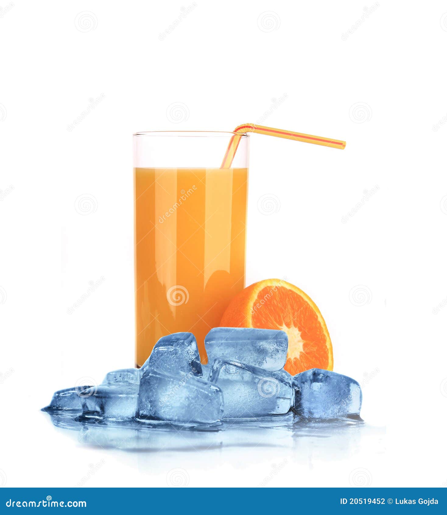 Orange Juice with Ice Cubes Stock Photo Image of clipping, drop 20519452