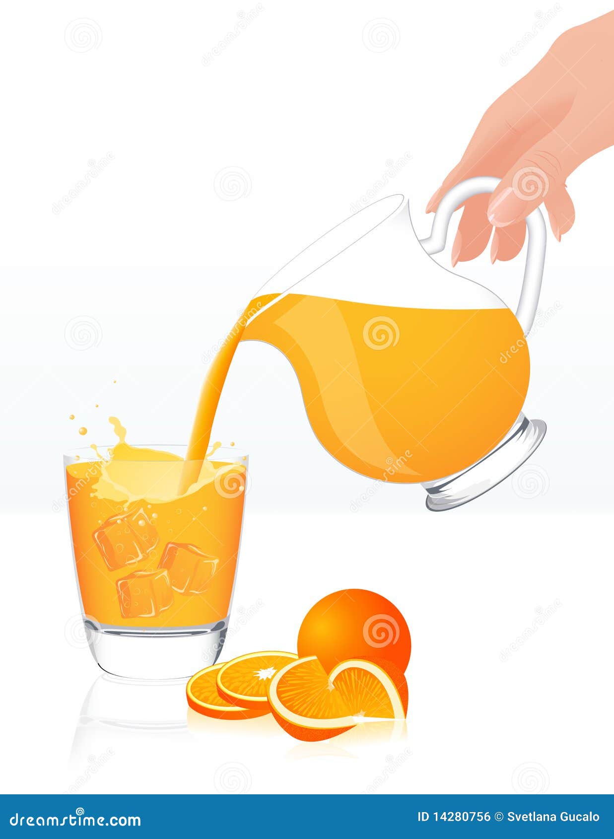 Pitcher Of Orange Juice With Oranges Royalty Free SVG, Cliparts, Vectors,  and Stock Illustration. Image 12854370.
