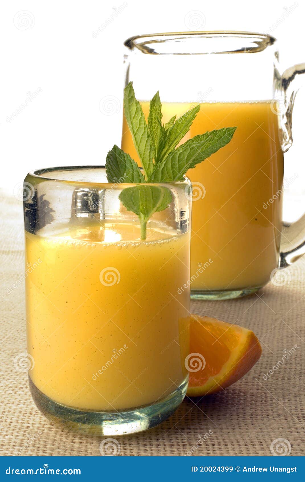 Orange juice with mint stock image. Image of pitcher 20024399