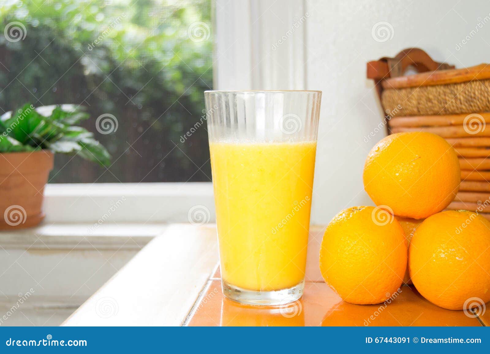 Orange Juice with Oranges stock image. Image of window 67443091