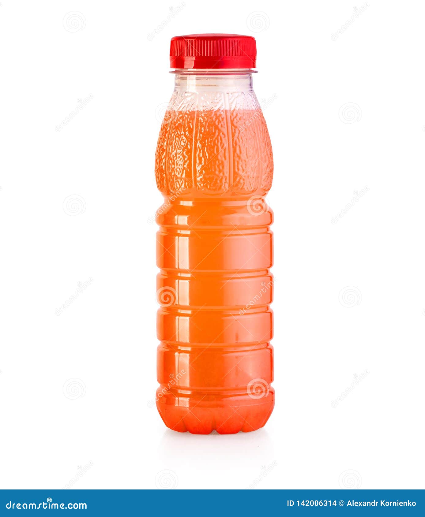 Orange Juice in a Plastic Bottle Isolated Stock Photo Image of