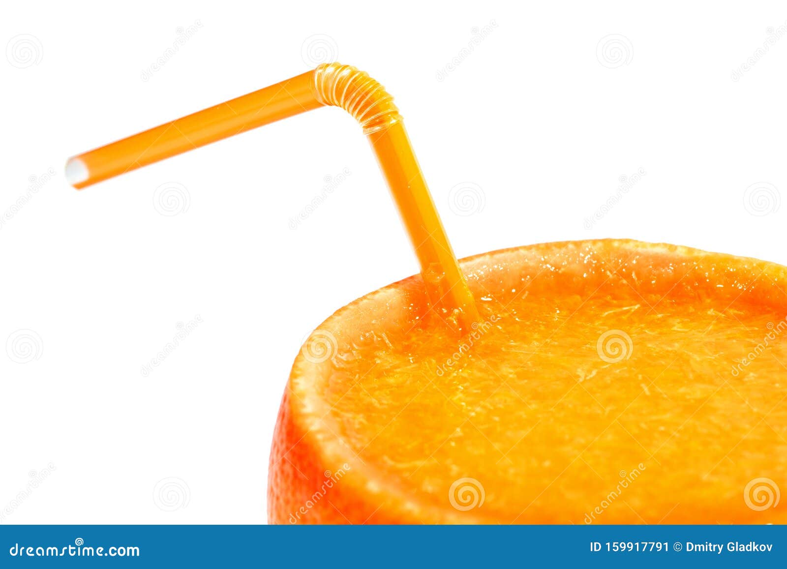 Orange Juice With Pulp In Orange Peel With Tube Isolated Stock Image Image Of Nutrient Citrus