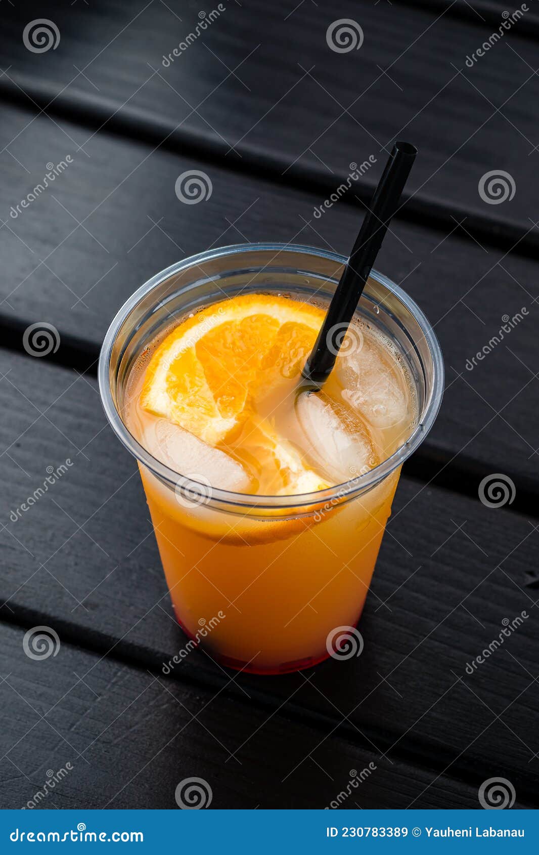 Orange Juice in Take Away Cup with Straw Stock Image Image of organic