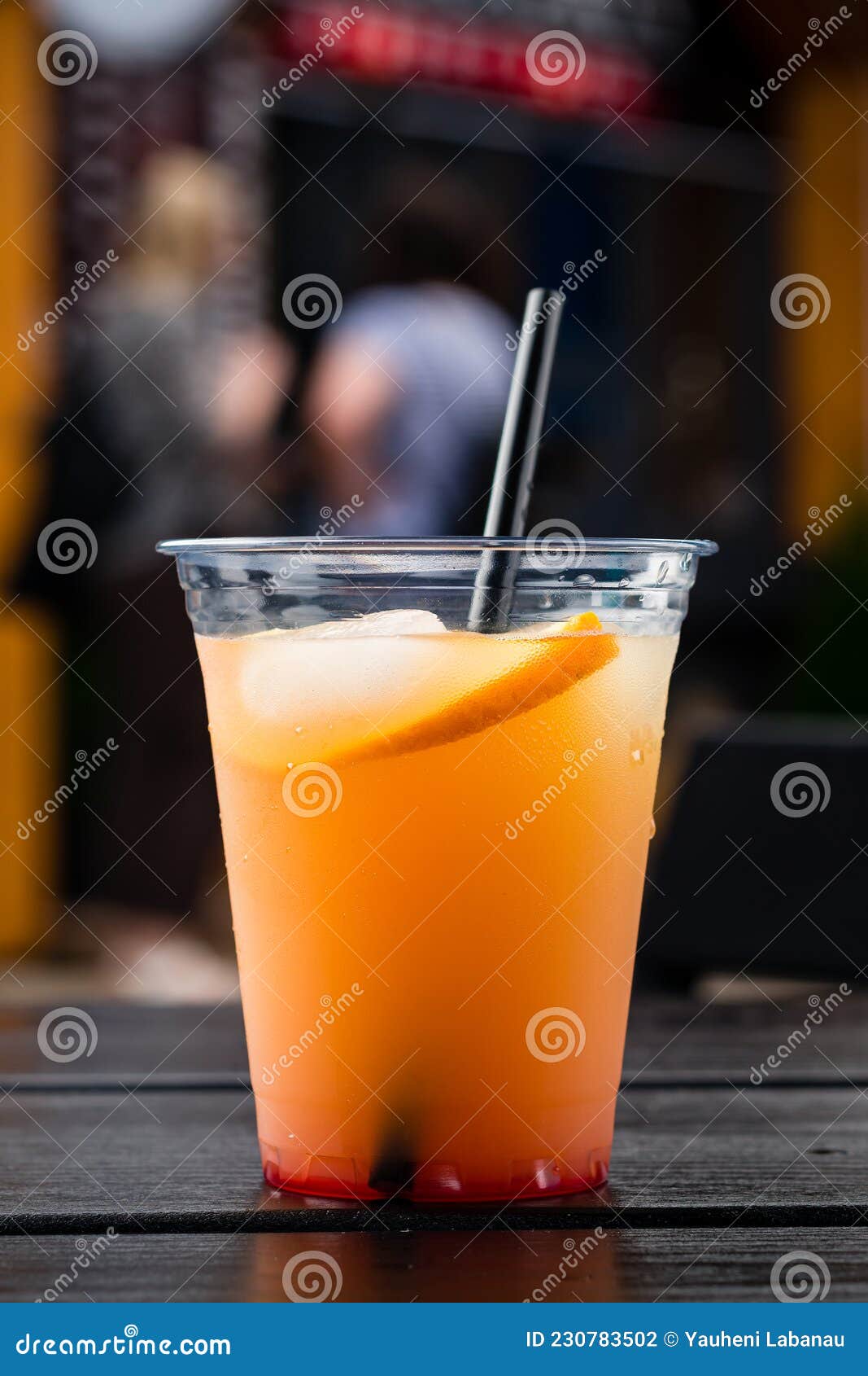 Orange Juice in Take Away Cup with Straw Stock Photo Image of color