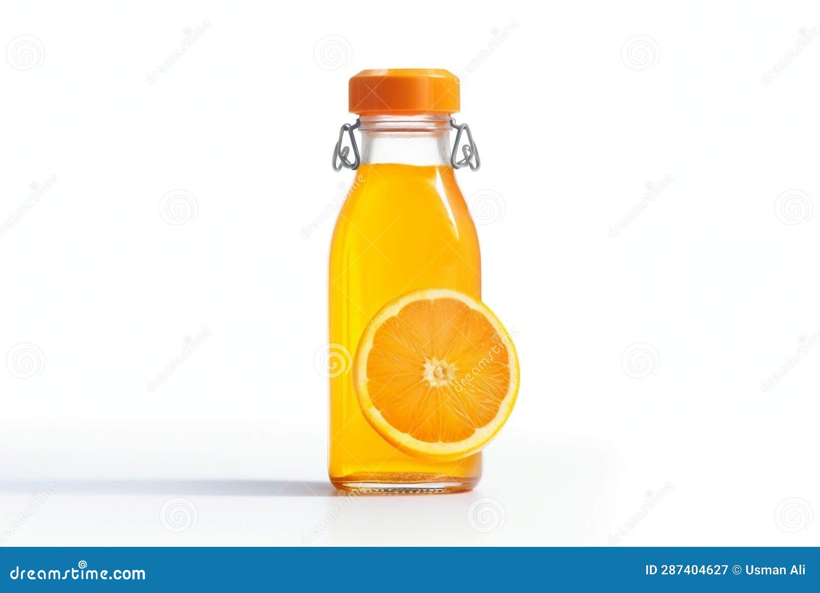 Orange Juice in Water Bottle on Transparent Background. AI Stock