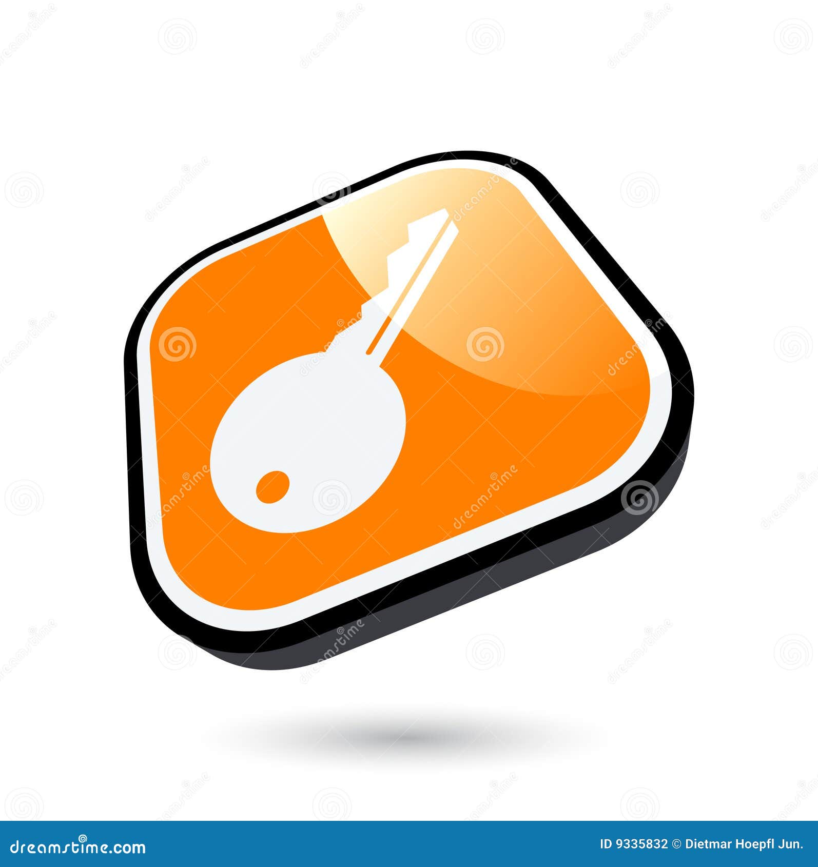 Orange Key Icon Stock Vector Illustration Of Black Restriction 9335832