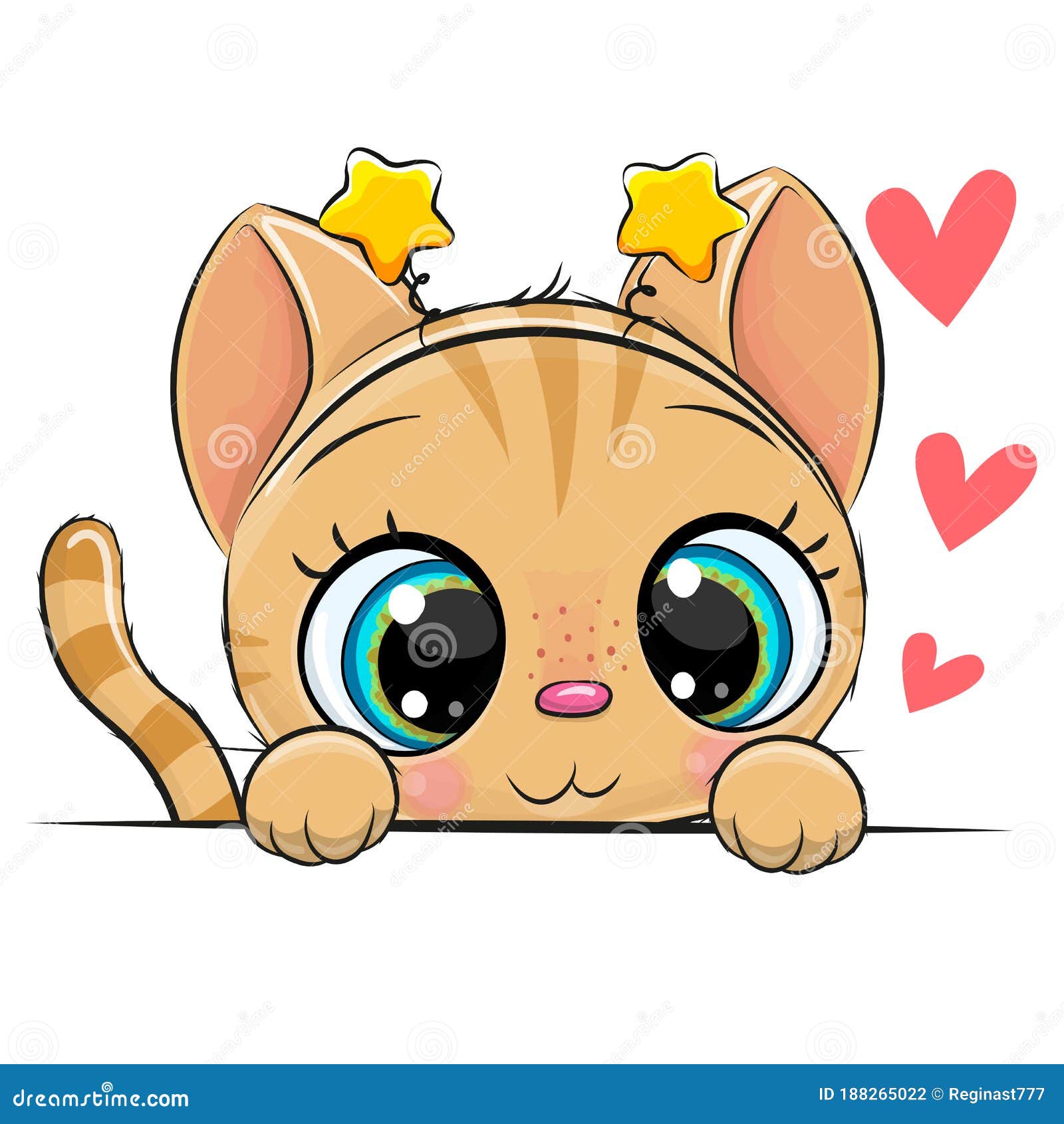 Orange Kitten on a White Background Stock Vector Illustration of line, object 188265022