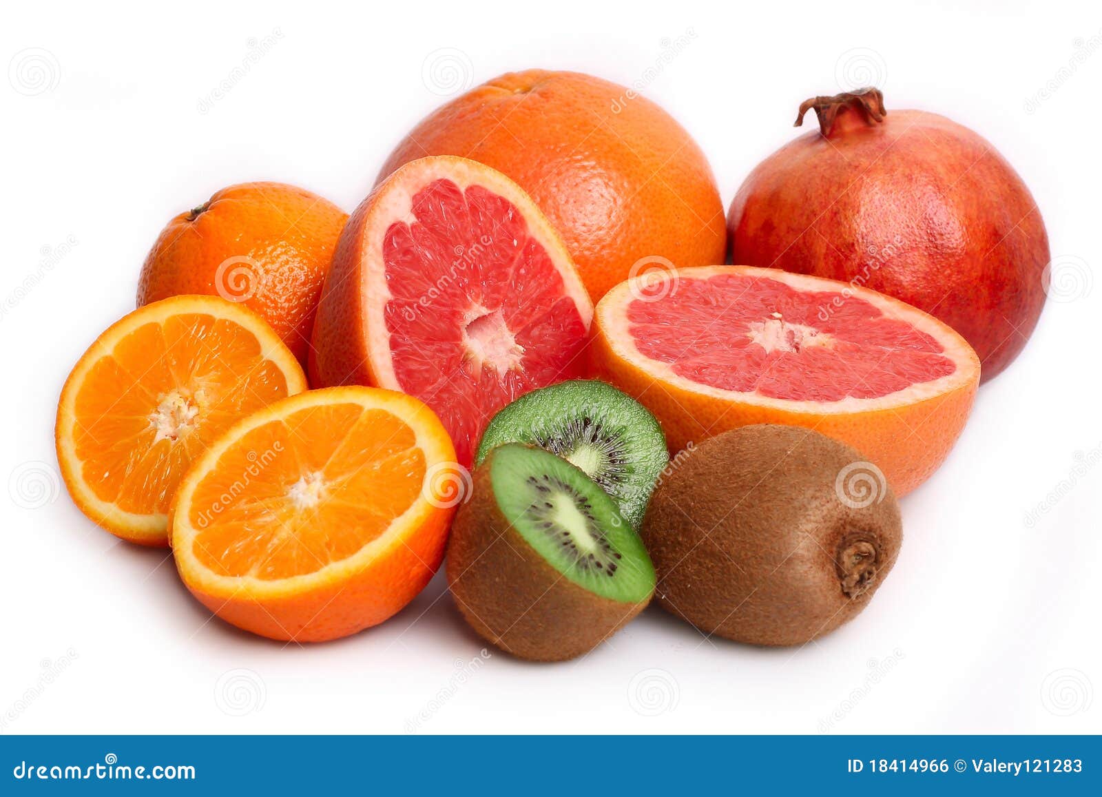 Orange,kiwi,grapefruit and Pomegranate Stock Photo Image of tropical
