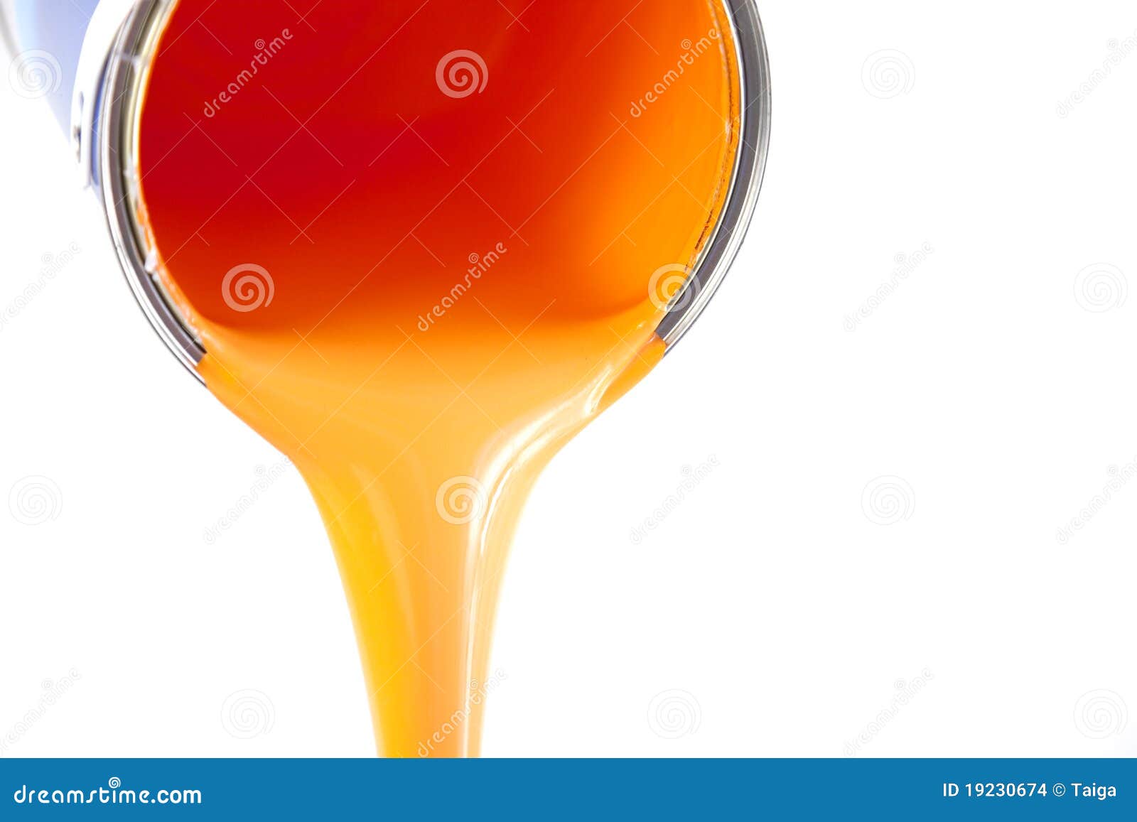 Orange Lack Fließt Von Der Wanne Stockfoto Bild von fallen, aufbau 19230674