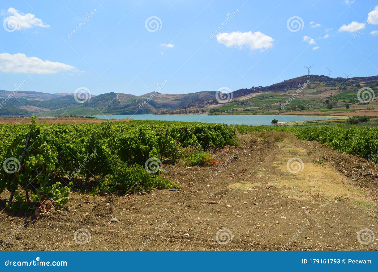 orange lake near  sambuca di sicilia sicily italy