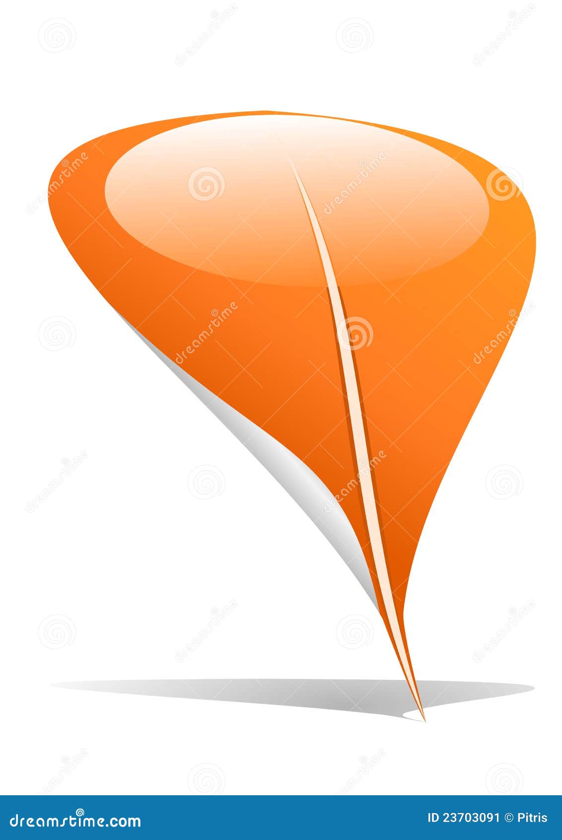 Orange Leaf On White Background. Generative AI RoyaltyFree Stock Photo