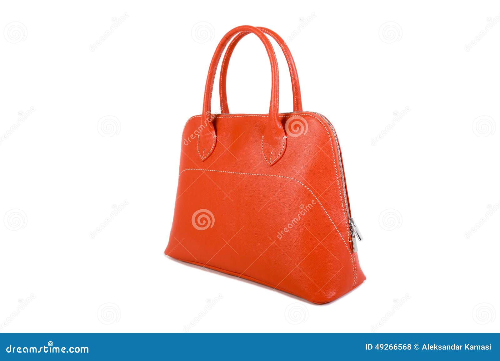 Orange Leather Handbag stock photo. Image of object, leather - 49266568