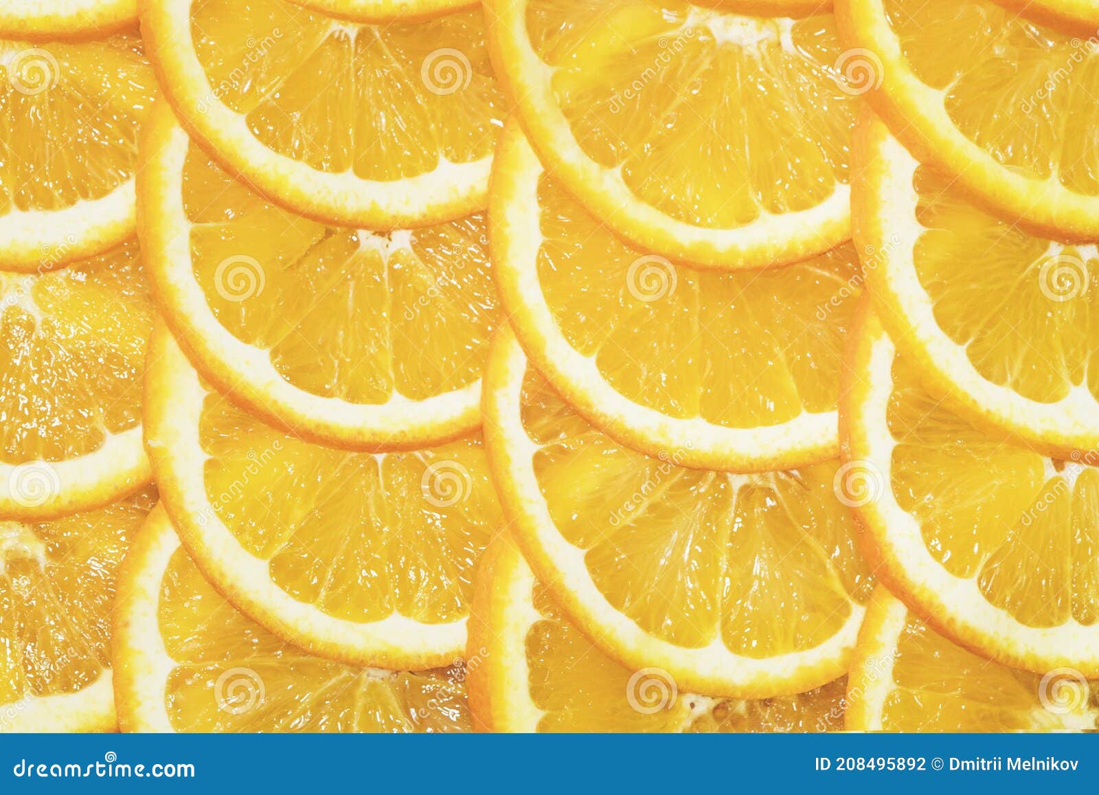 orange lemon slices, yellow background. an orange cut into slices is lying on the table