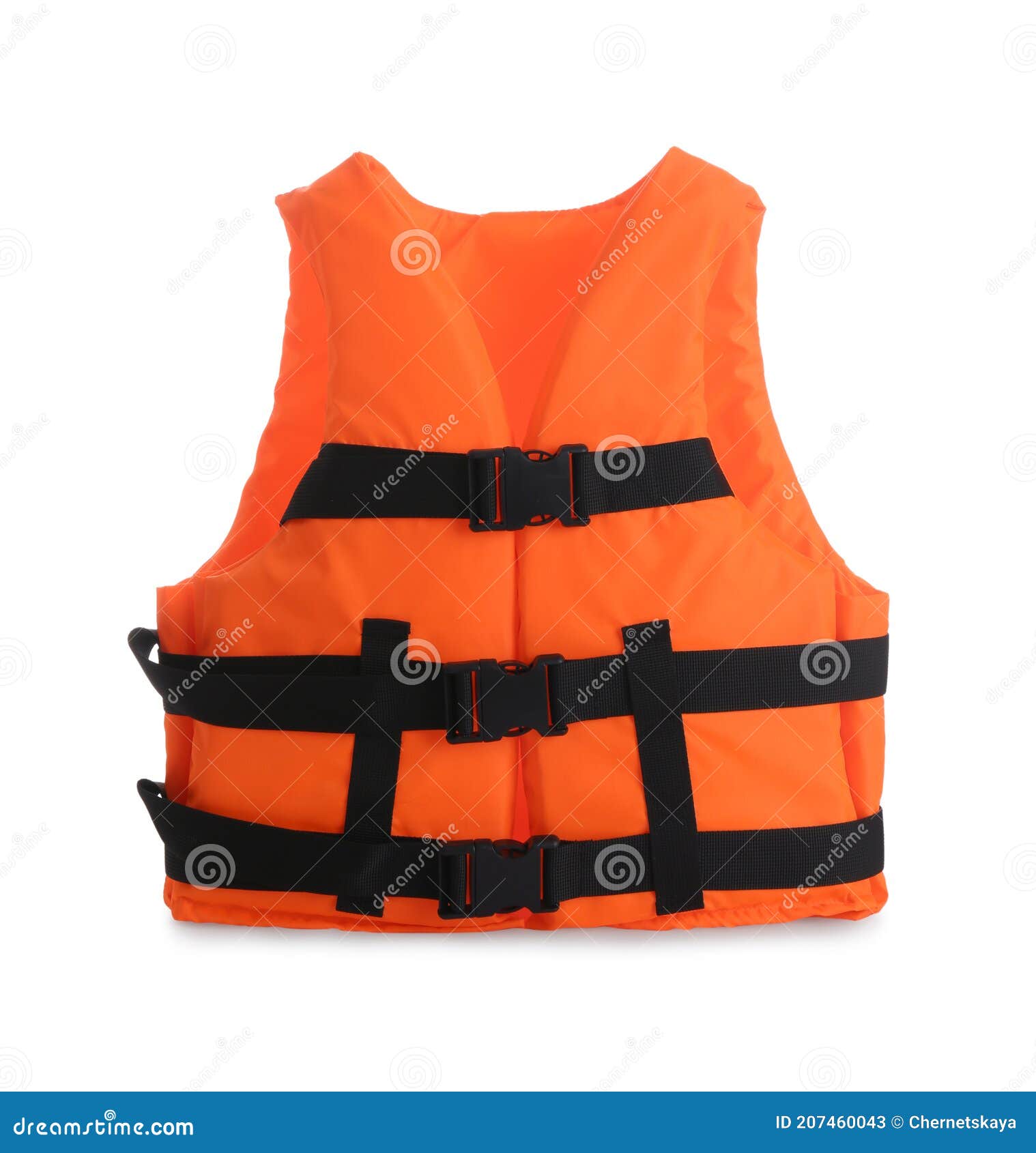 Orange Life Jacket Isolated on White. Personal Flotation Device Stock ...