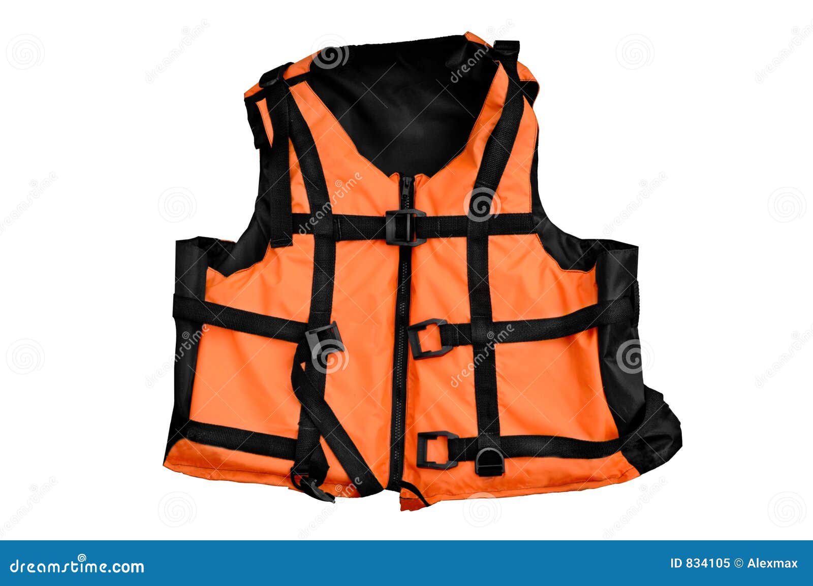 Orange life vest isolated stock image. Image of texture - 834105