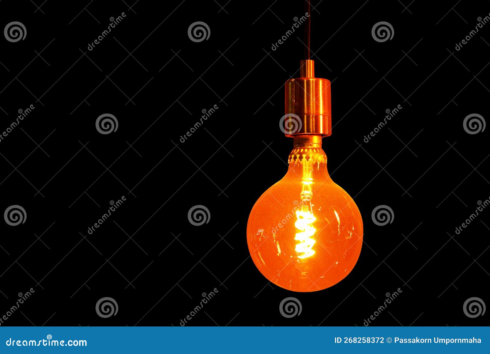 Orange Light Bulb Isolated on Black. Stock Photo Image of symbol