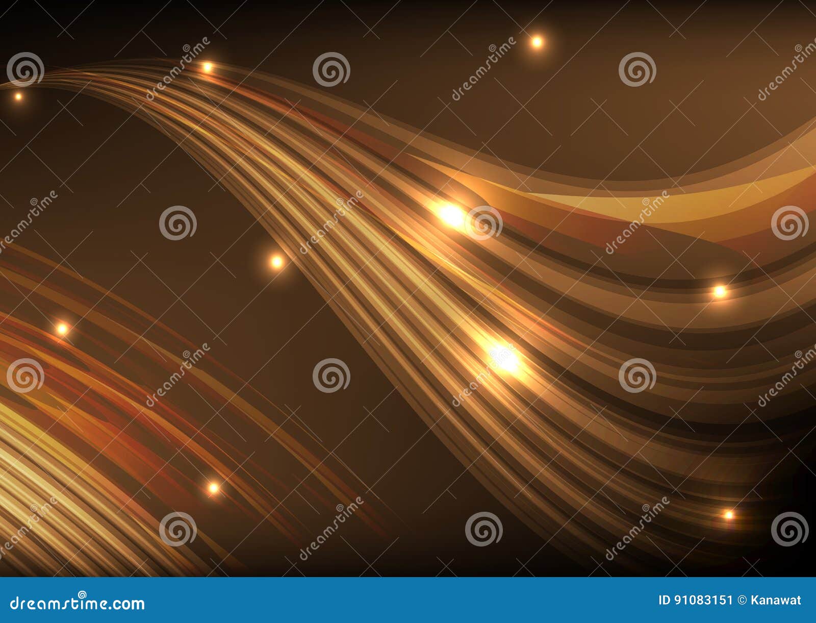 Orange Light Line Wave Abstract Background Vector Stock Vector ...
