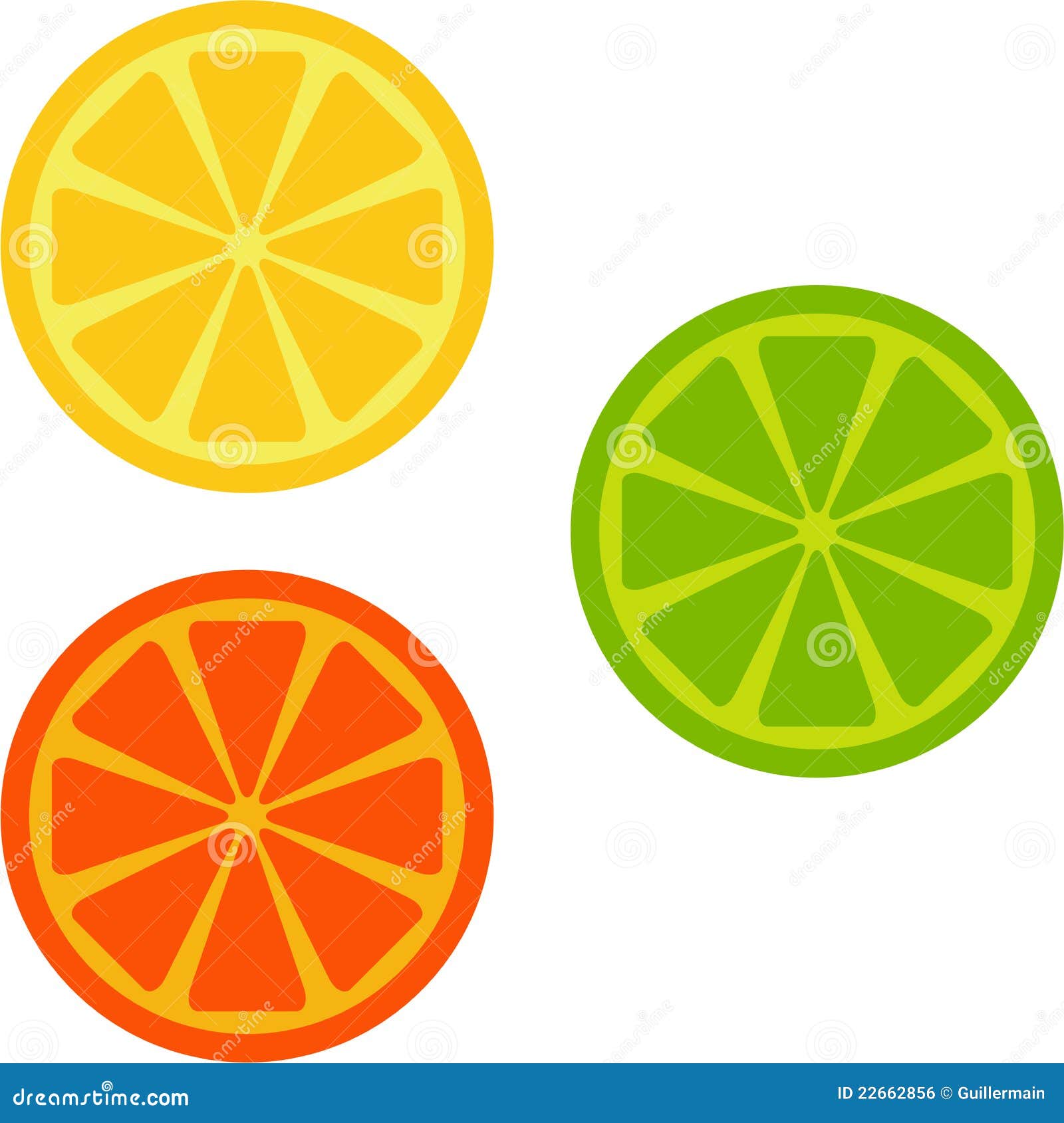 Orange, lime, lemon stock vector. Illustration of fruit - 22662856