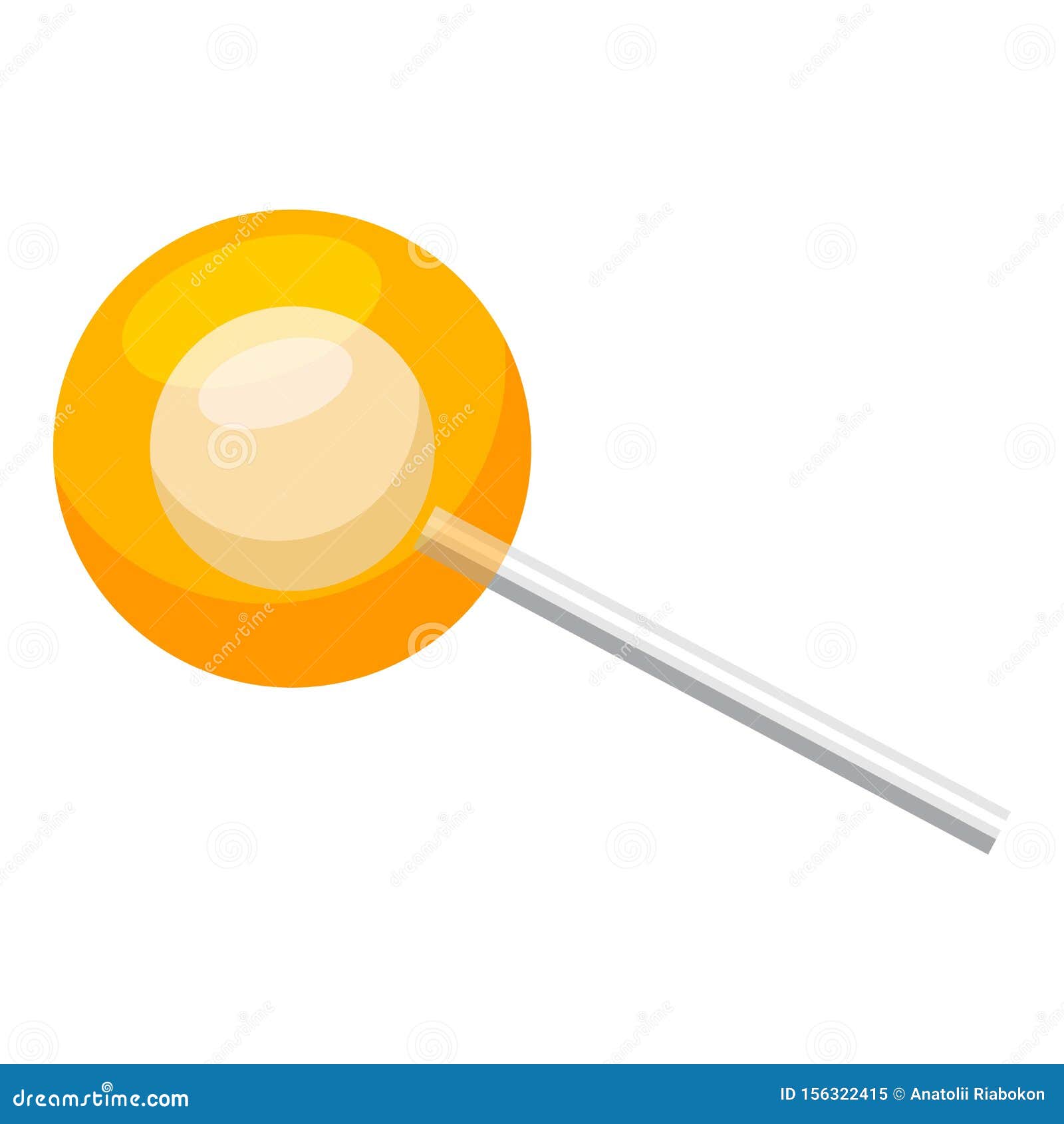 Orange Lollipop Icon, Cartoon Style Stock Vector Illustration of
