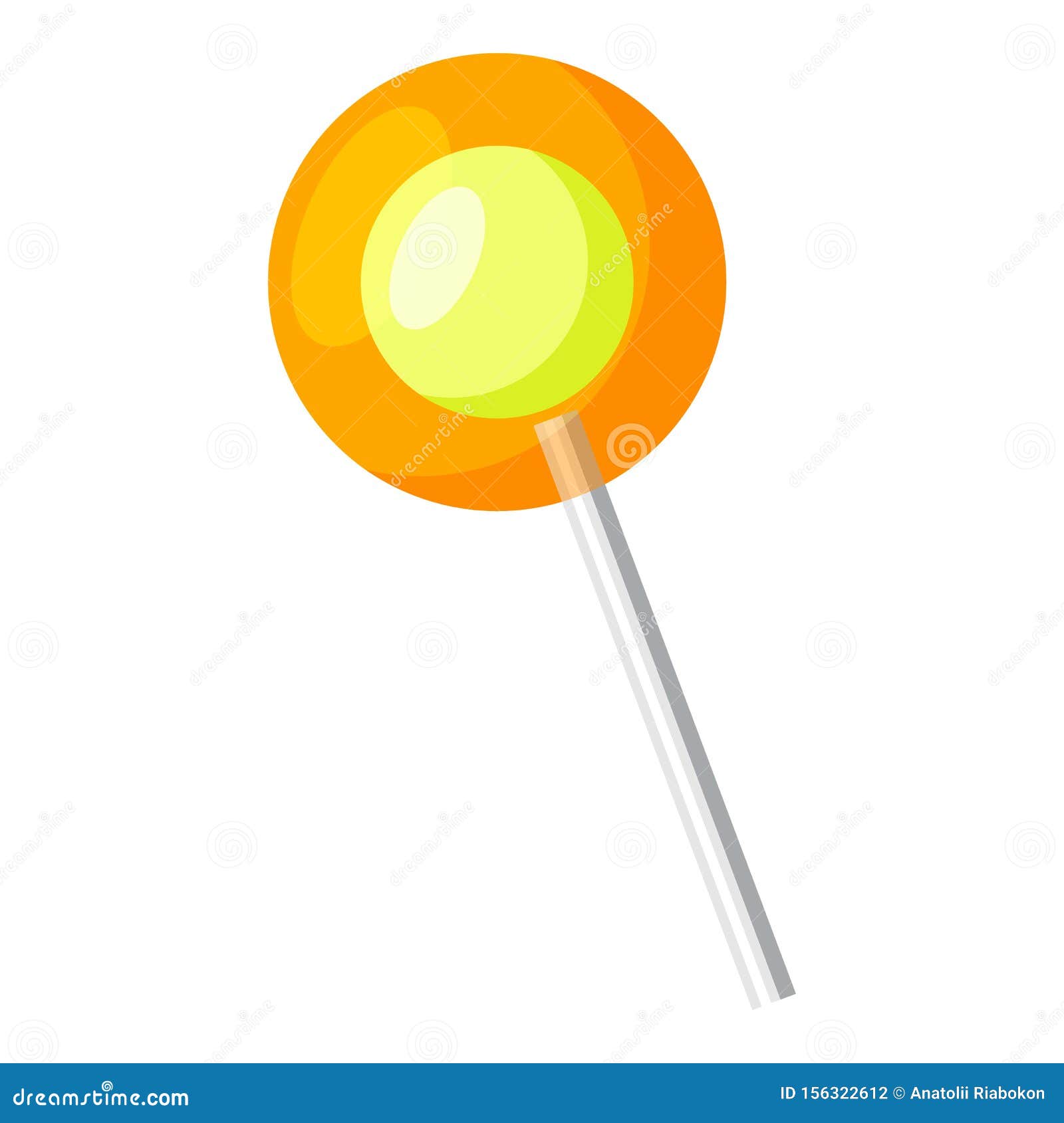 Orange Lollipop Icon, Cartoon Style Stock Vector Illustration of