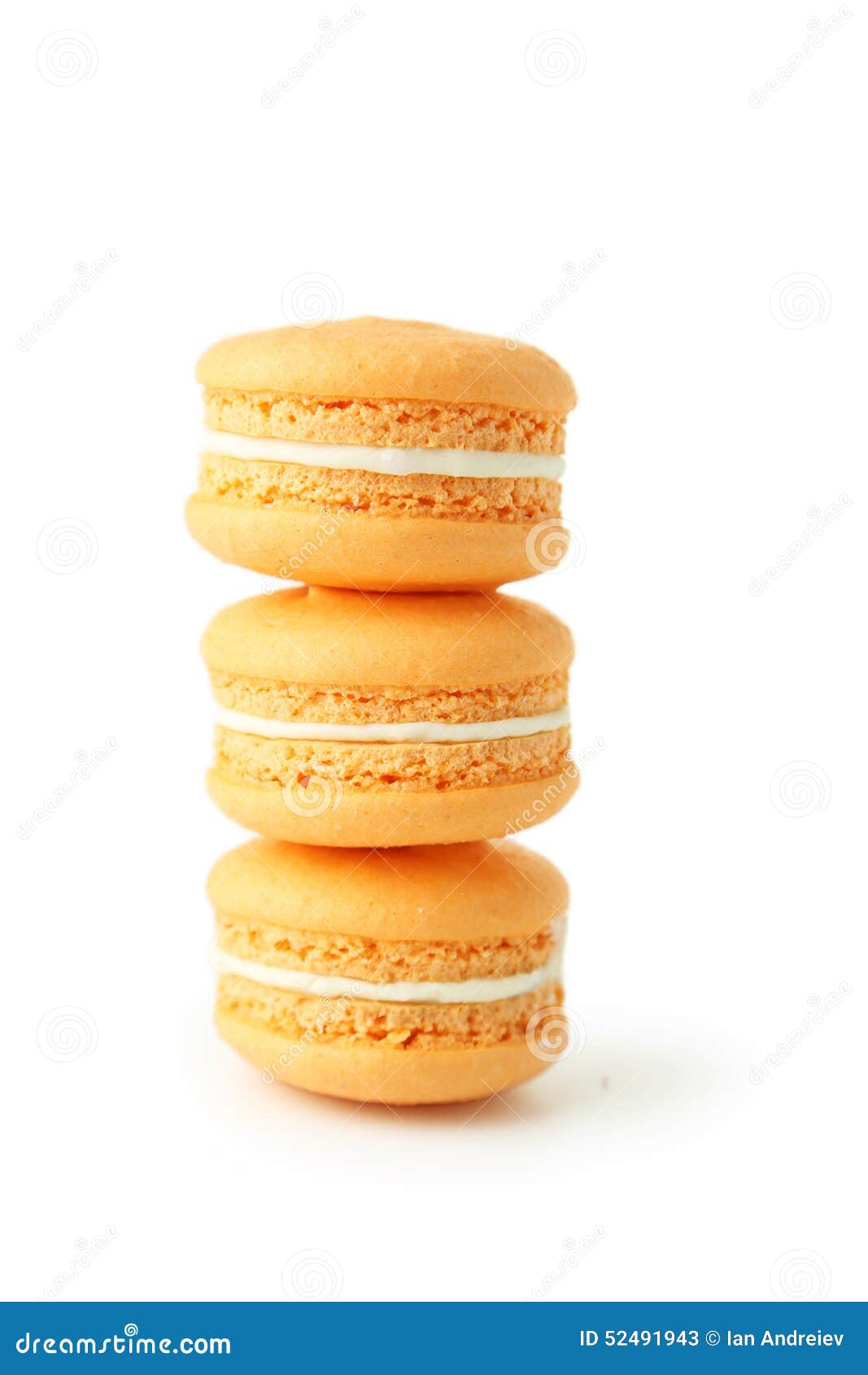 Orange macarons stock image. Image of confectionery, candy 52491943