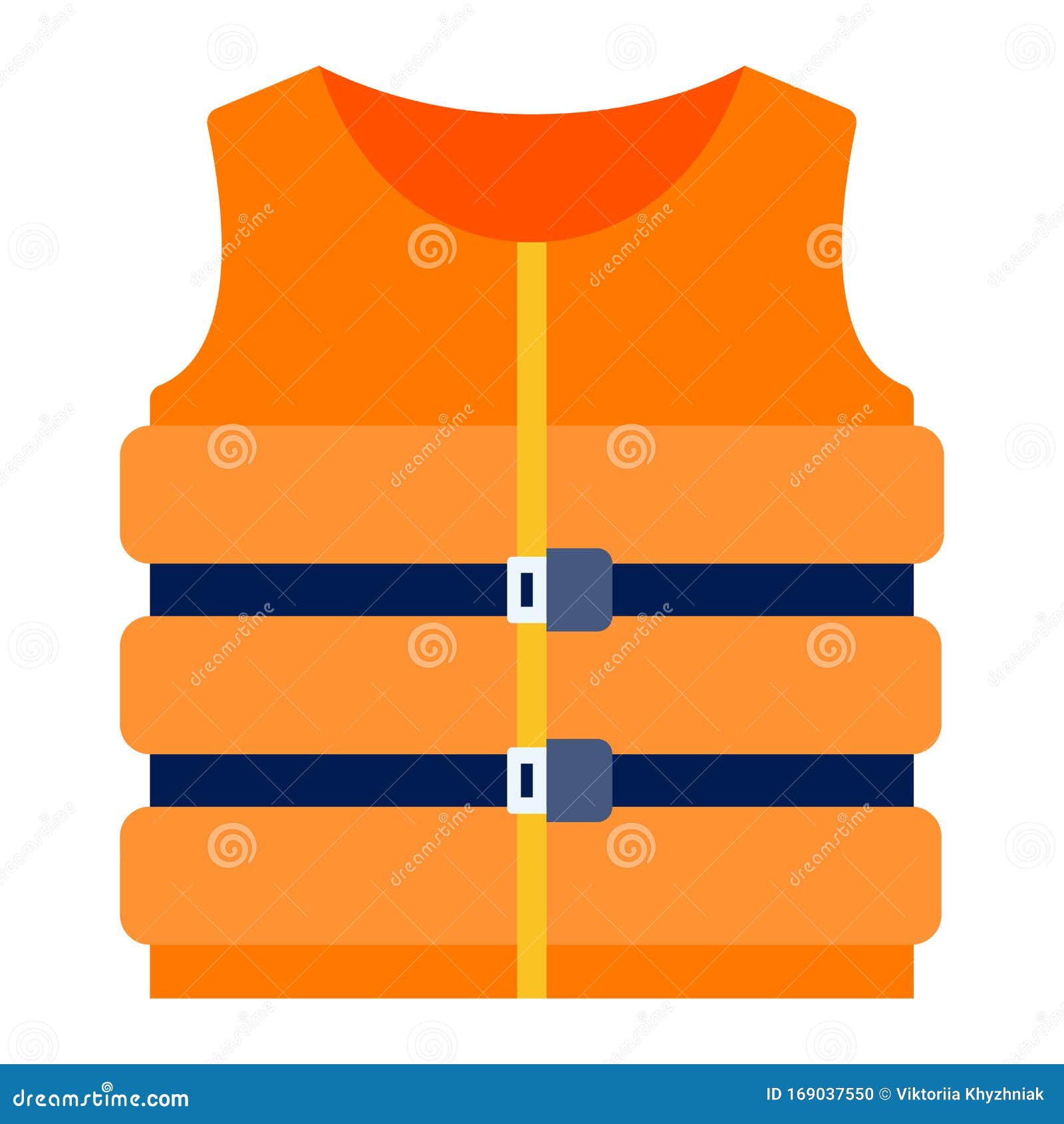 Inflatable Marine Life Jacket Vector Icon Flat Isolated Stock Vector ...