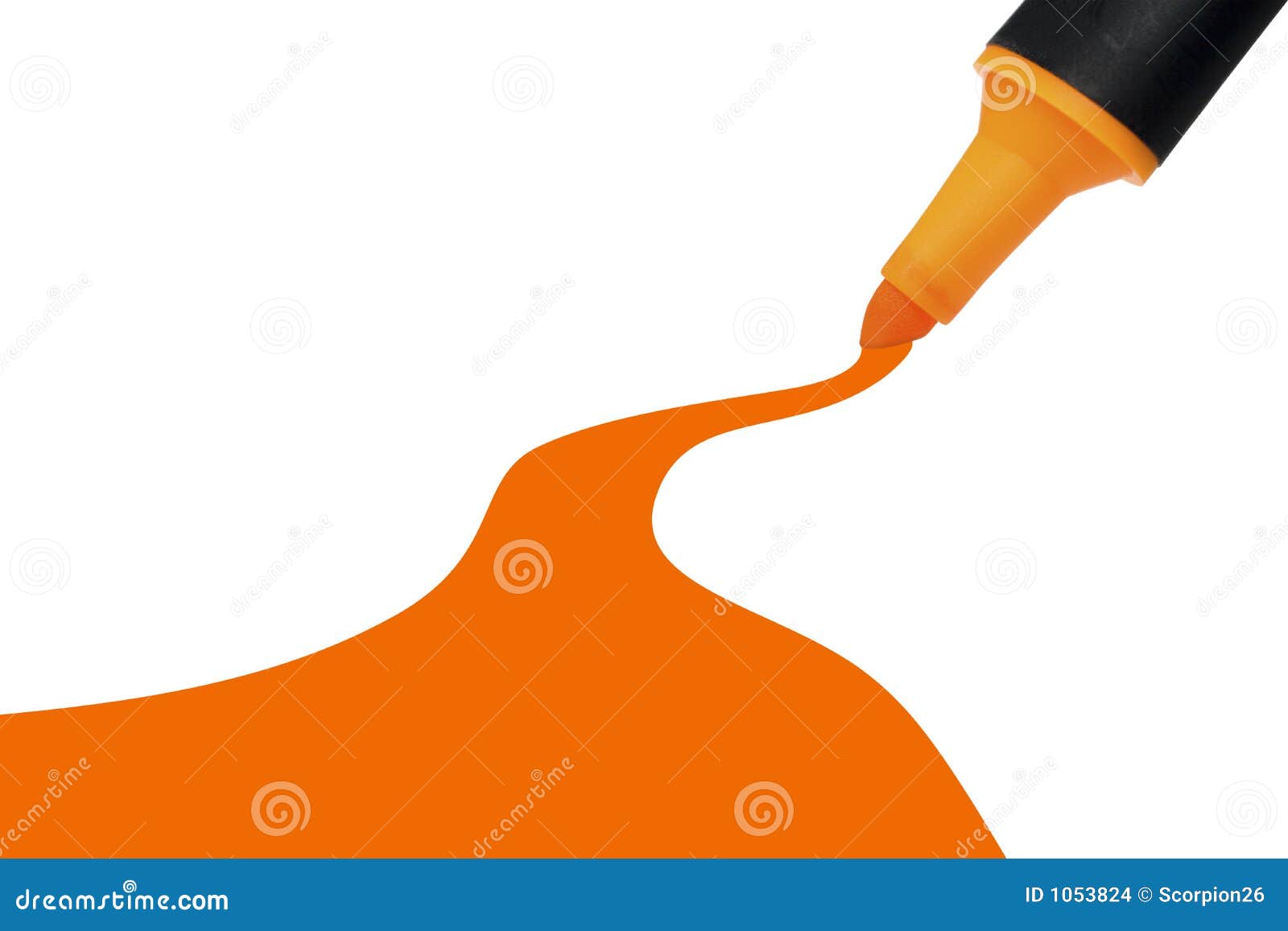 Orange marker stock photo. Image of student, clipart, paper 1053824