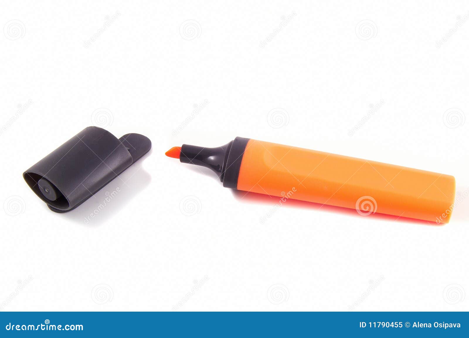 Orange marker stock image. Image of work, blue, objects 11790455