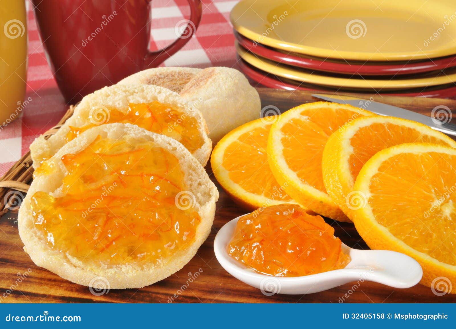 Orange Marmalade on an English Muffin Stock Photo Image of muffin