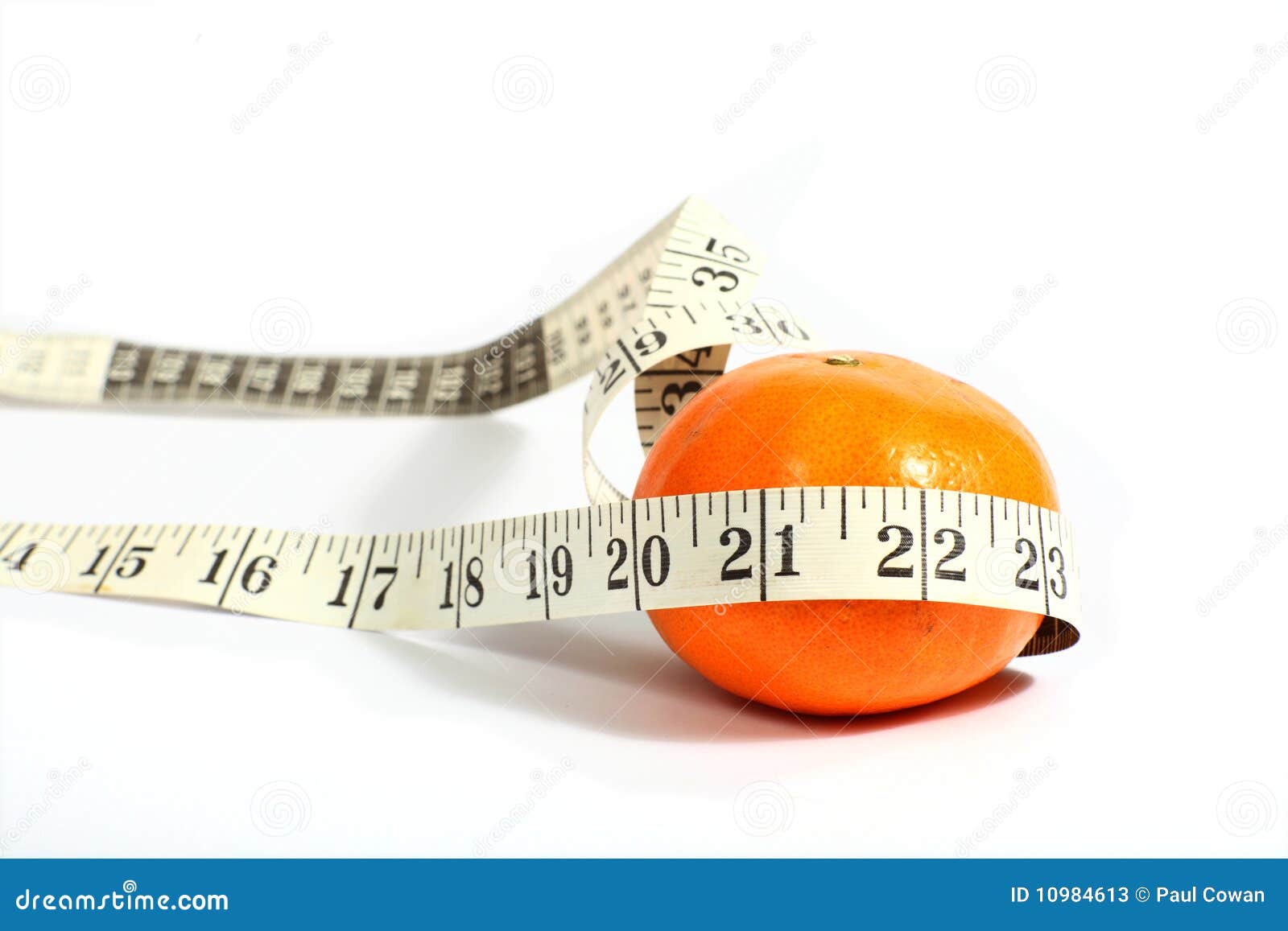 Orange with a Measuring Tape Stock Image - Image of orange, dieting