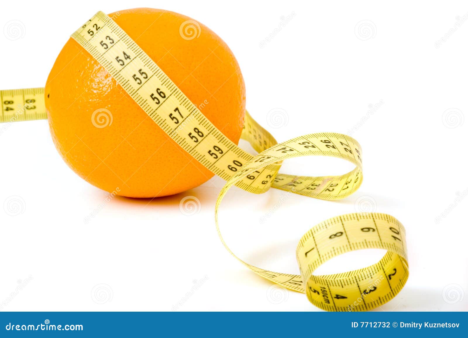 Orange with measuring tape stock photo. Image of concept - 7712732