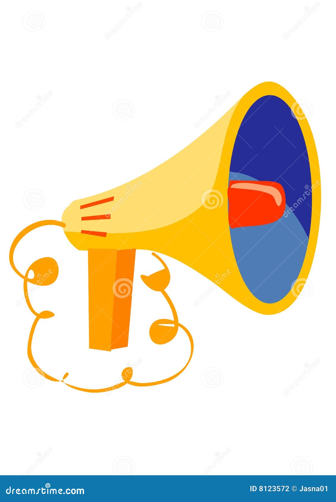 Orange megaphone stock illustration. Illustration of cone 8123572