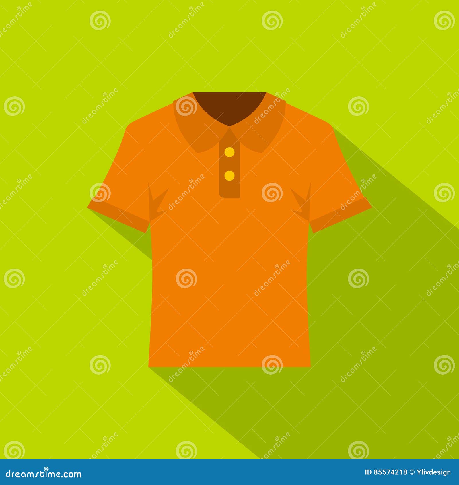 Orange Men Polo Shirt Icon, Flat Style Stock Vector - Illustration of