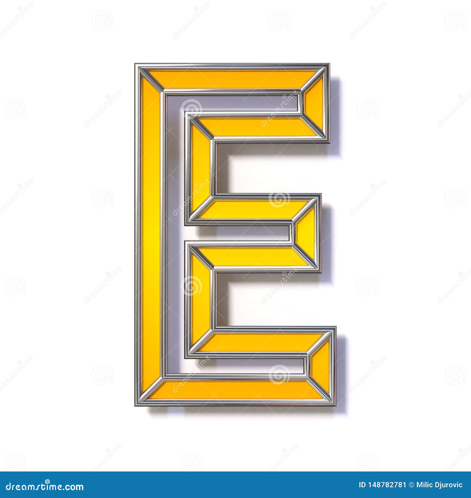 Orange Metal Wire Font Letter E 3D Stock Illustration - Illustration of ...