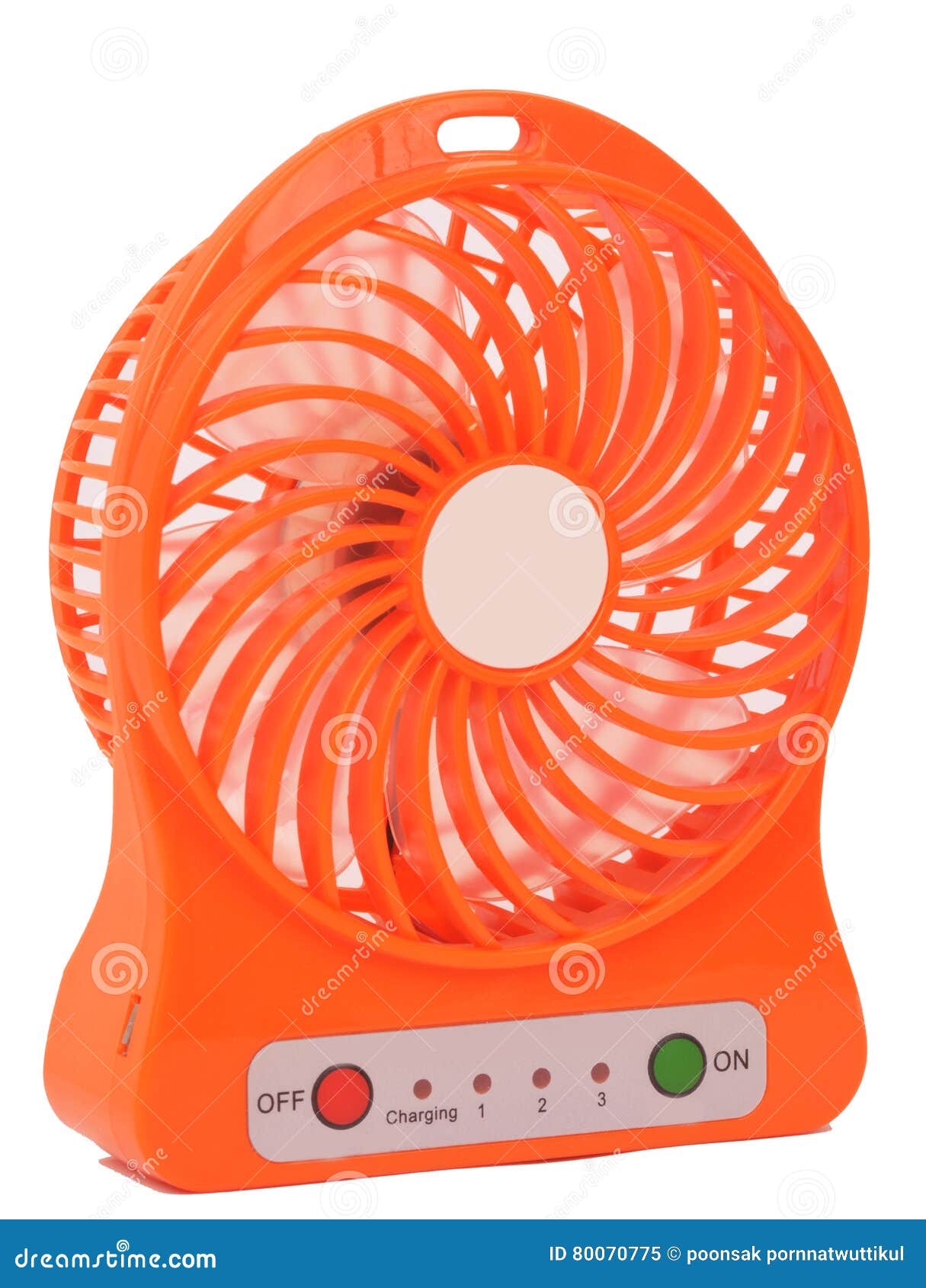 Orange mini fan stock image. Image of orange, blow, propeller 80070775