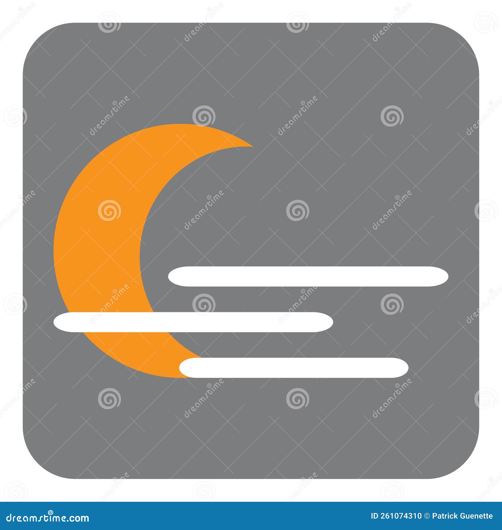 Orange moon, icon stock vector. Illustration of cartoon - 261074310