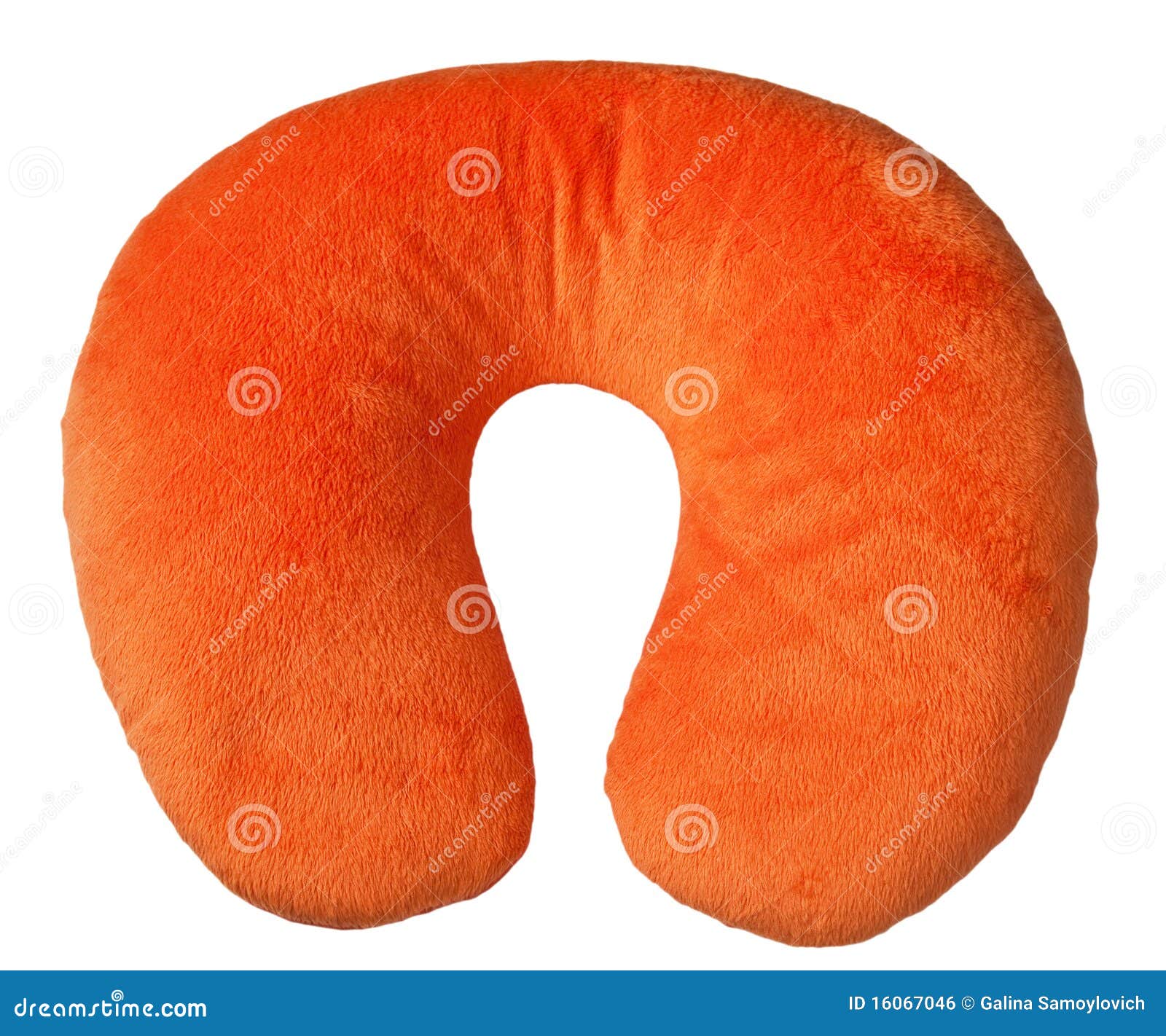 Orange neck pillow stock photo. Image of dorm, isolated 16067046