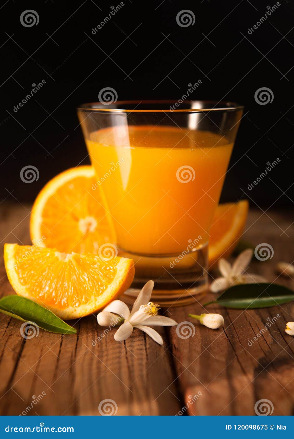 Orange, Orange Juice on Rustic Wood Background Stock Image - Image of ...