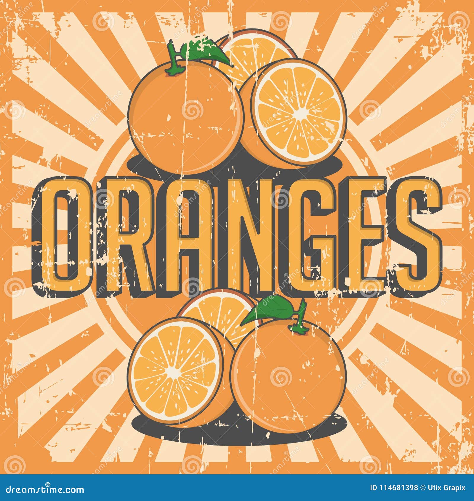 Download Orange Oranges Vintage Retro Signage Vector Stock Vector ...